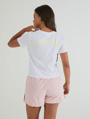 Lucky You Locket Baby T-Shirt In White