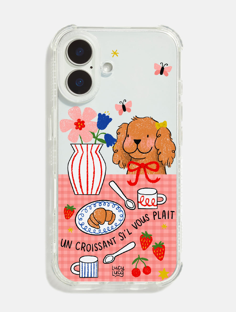 Lucy Lucy Designs x Skinnydip Un Croissant Si’l Vous Plait Shock iPhone Case - Image 1