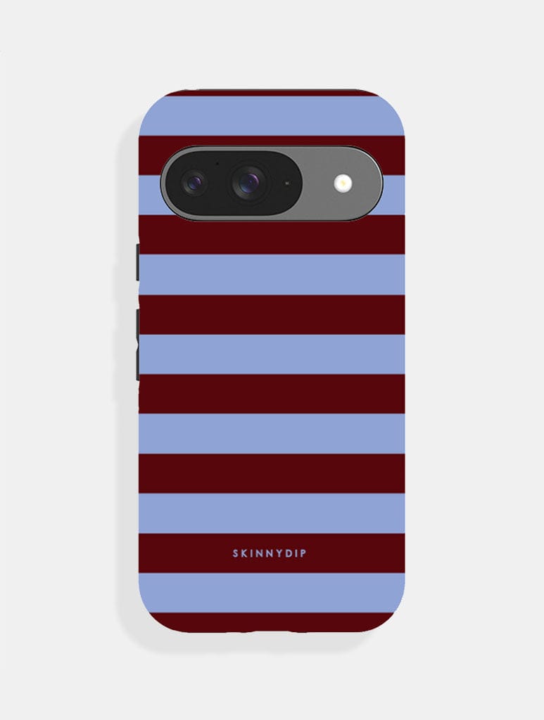 Maroon and Blue Stripes Ultra Protective Google Pixel Case - Image 1