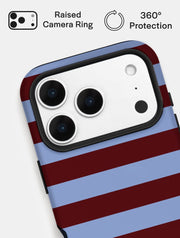 Maroon and Blue Stripes Ultra Protective iPhone Case