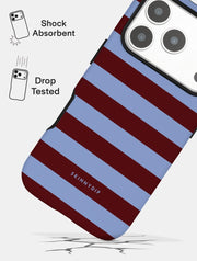 Maroon and Blue Stripes Ultra Protective iPhone Case