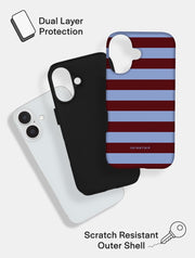 Maroon and Blue Stripes Ultra Protective iPhone Case