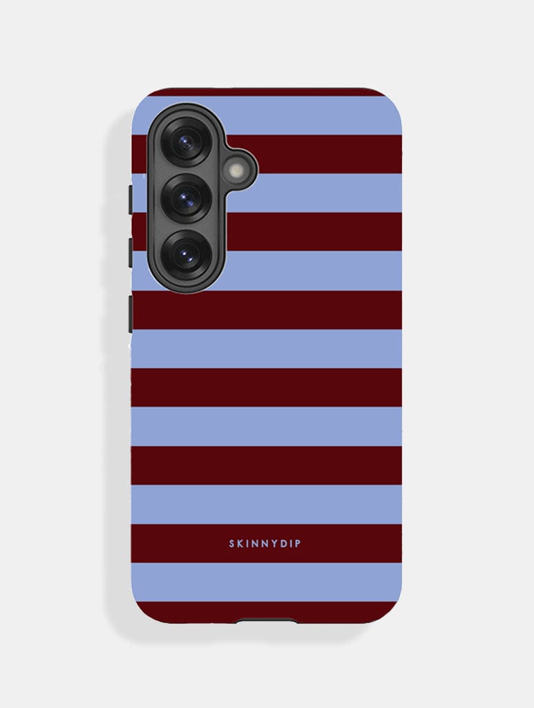 Maroon and Blue Stripes Ultra Protective Samsung Case - Image 1