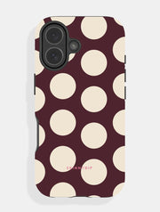 Maroon and Cream Polka Dots Ultra Protective iPhone Case