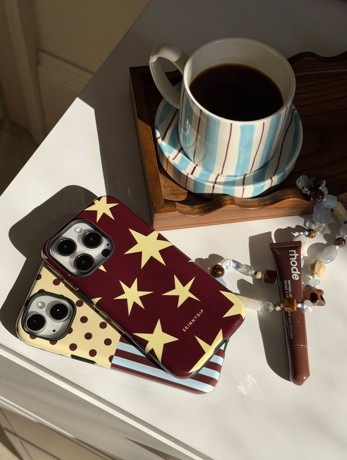 Mixed Pattern Yellow Blue And Brown Ultra Protective iPhone Case - Image 3