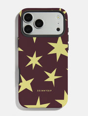 Maroon and Yellow Ditsy Star Ultra Protective iPhone Case