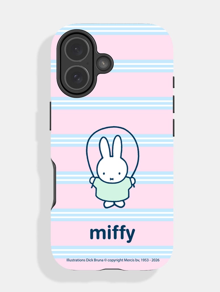 Miffy Skipping Stripe Ultra Protective iPhone Case - Image 1