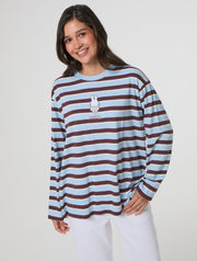 Miffy x Skinnydip Blue Stripe Long Sleeve Top