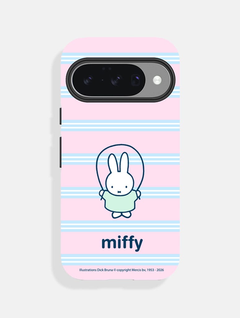 Miffy x Skinnydip Miffy Skipping Stripe Ultra Protective Google Pixel Case - Image 1