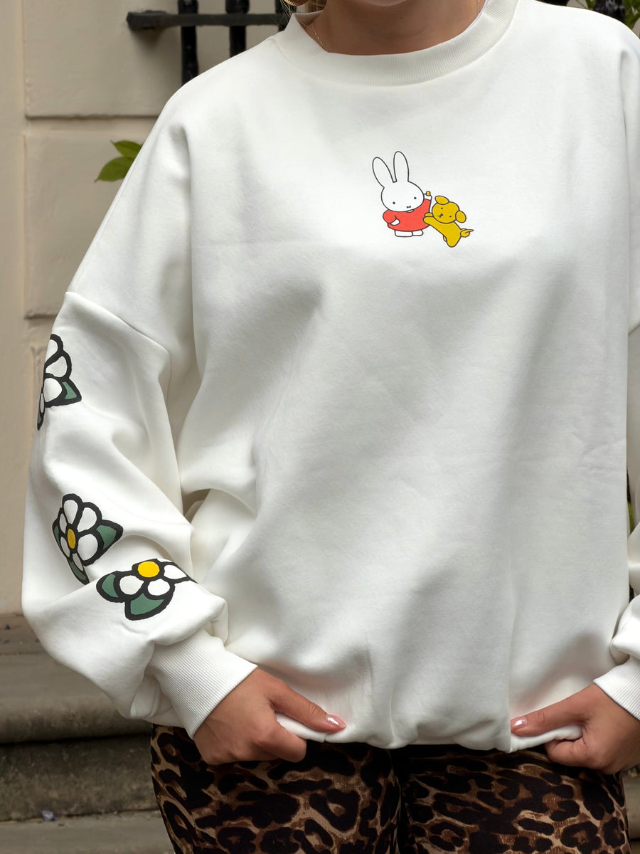 Miffy x Skinnydip Woodland Sweatshirt in Ecru