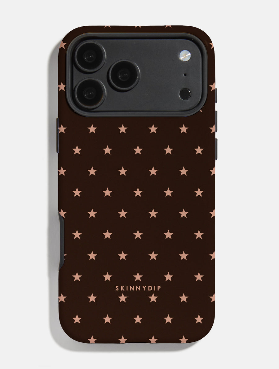Mini Star Chocolate Brown Ultra Protective iPhone Case - Image 1
