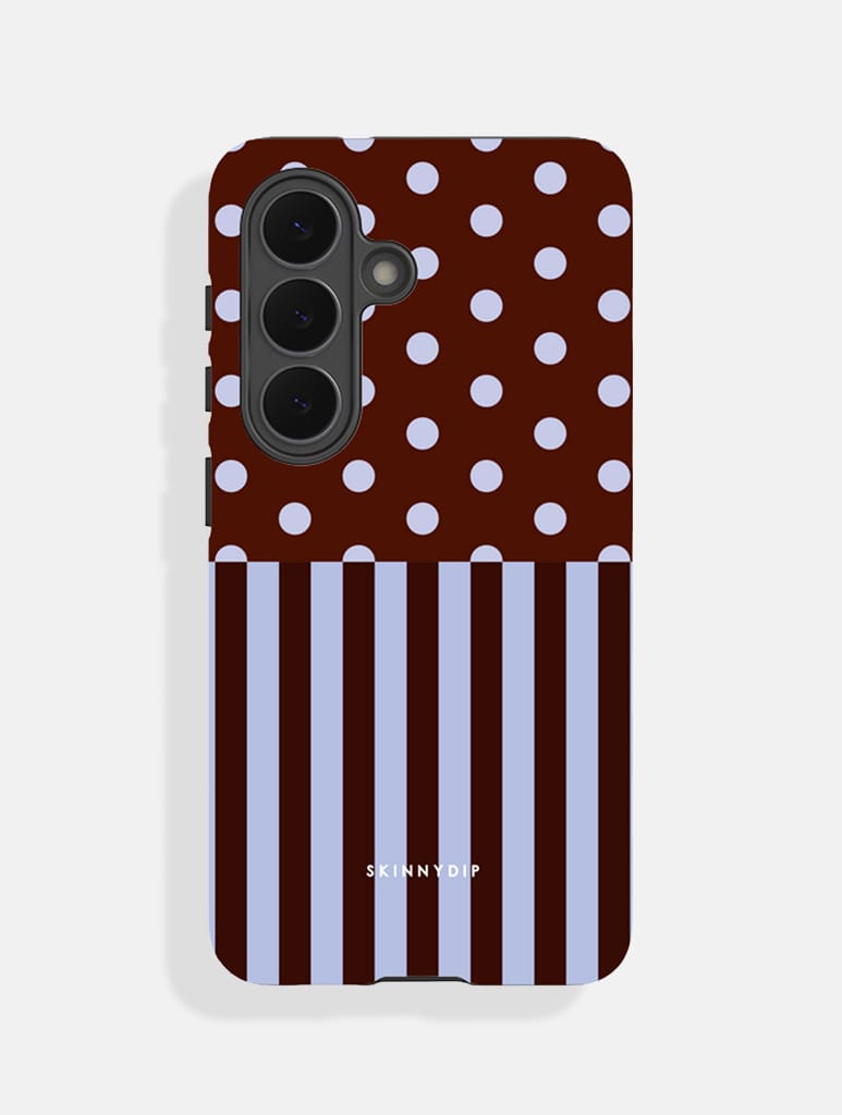 Mixed Pattern Blue And Brown Ultra Protective Samsung Case - Image 1