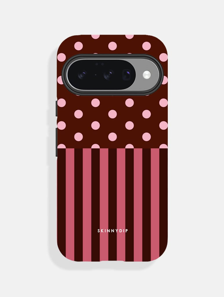 Mixed Pattern Blush And Brown Ultra Protective Google Pixel Case - Image 1
