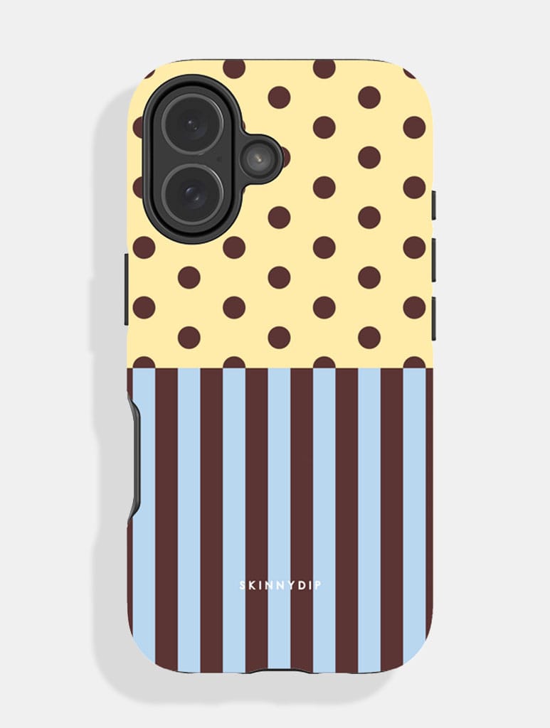 Mixed Pattern Yellow Blue And Brown Ultra Protective iPhone Case - Image 4