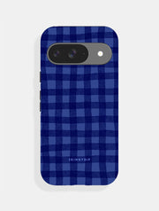 Navy Blue Gingham Ultra Protective Google Pixel Case