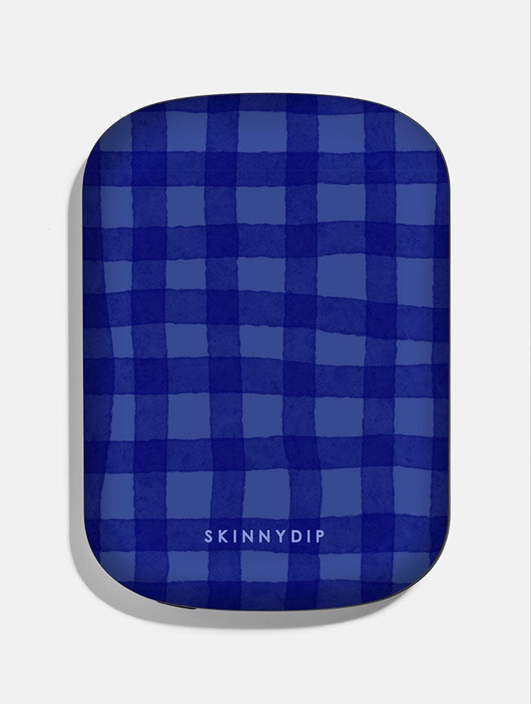 Navy Gingham Portable Magsafe Charger - Image 1