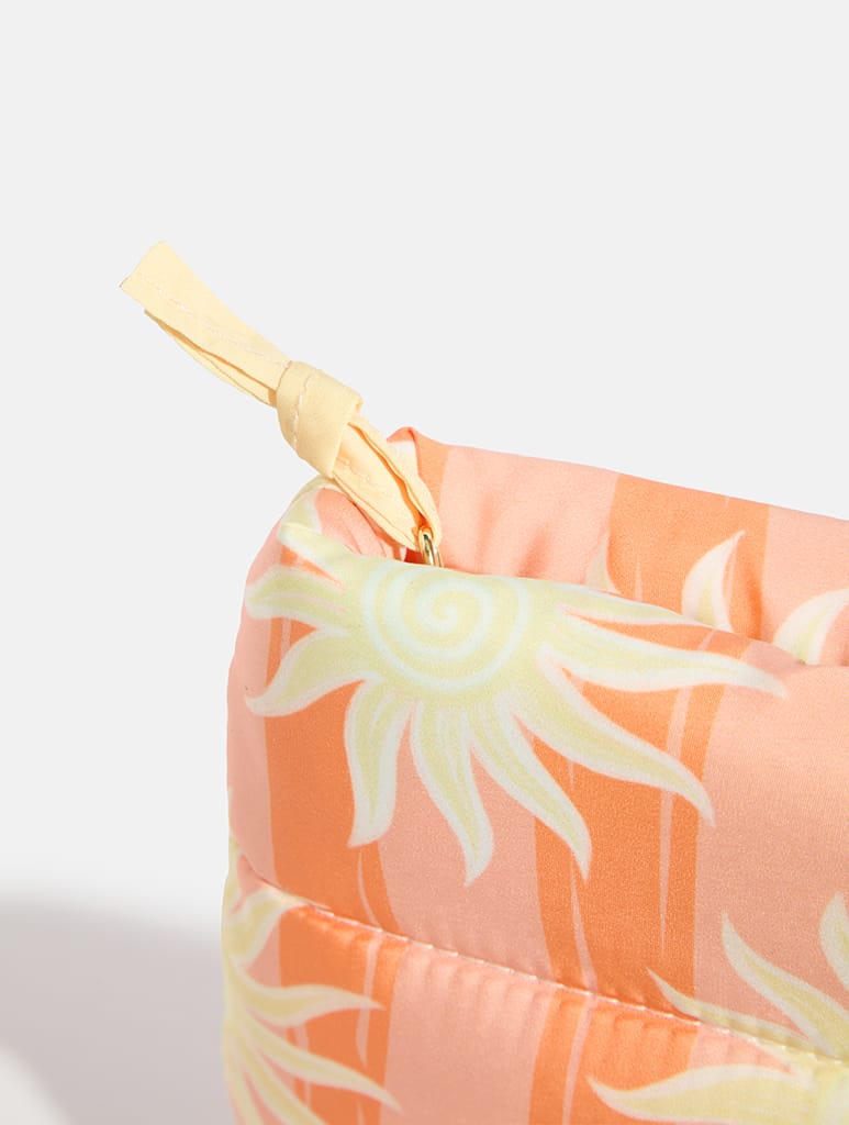Orange Sunshine Stripe Pillow Pouch Makeup Bag - Image 4