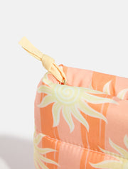 Orange Sunshine Stripe Pillow Pouch Makeup Bag