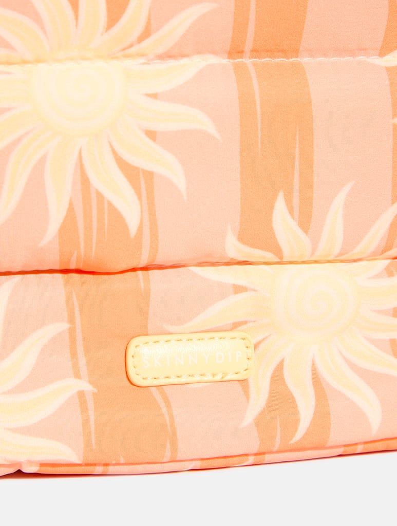 Orange Sunshine Stripe Pillow Pouch Makeup Bag - Image 7