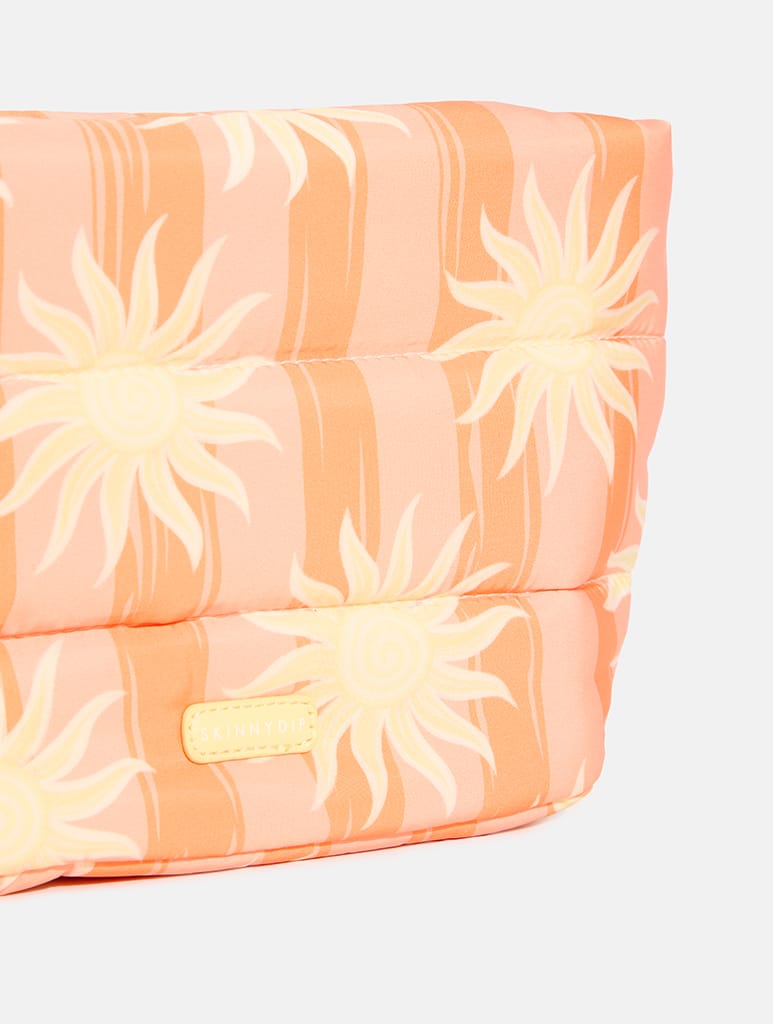 Orange Sunshine Stripe Pillow Pouch Makeup Bag - Image 6