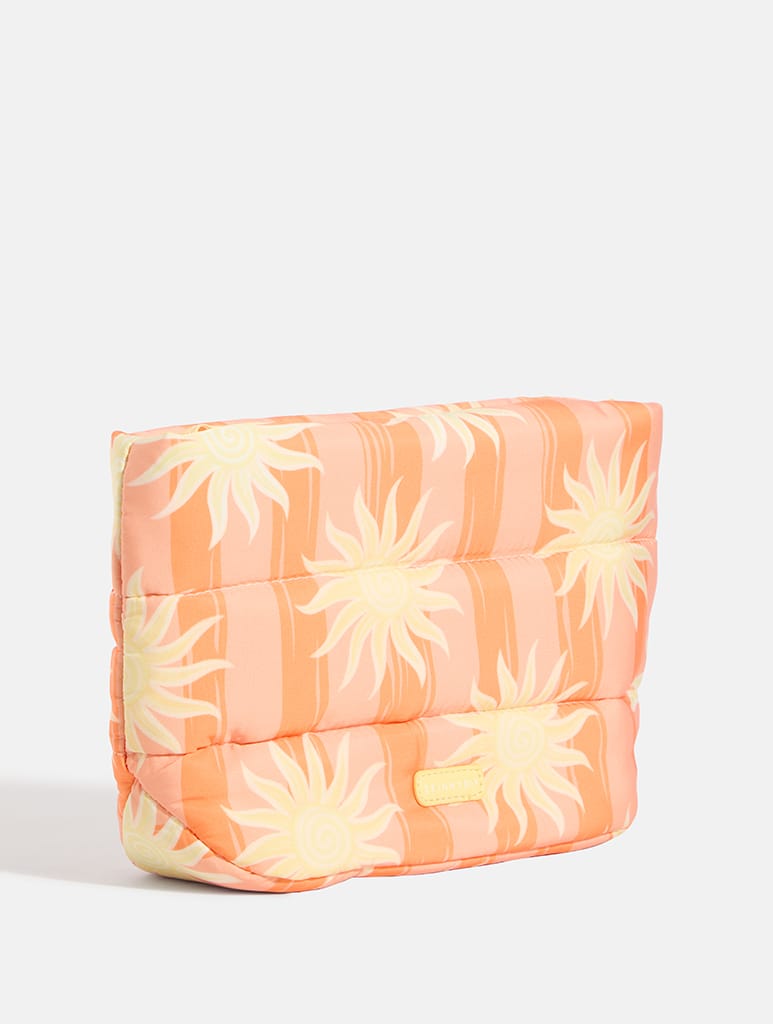 Orange Sunshine Stripe Pillow Pouch Makeup Bag - Image 3