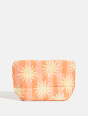 Orange Sunshine Stripe Pillow Pouch Makeup Bag