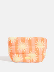 Orange Sunshine Stripe Pillow Pouch Makeup Bag