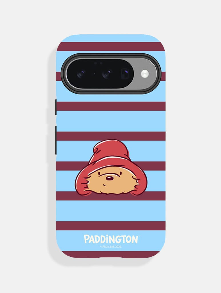 Paddington x Skinnydip Blue and Maroon Stripe Ultra Protective Google Pixel Case - Image 1