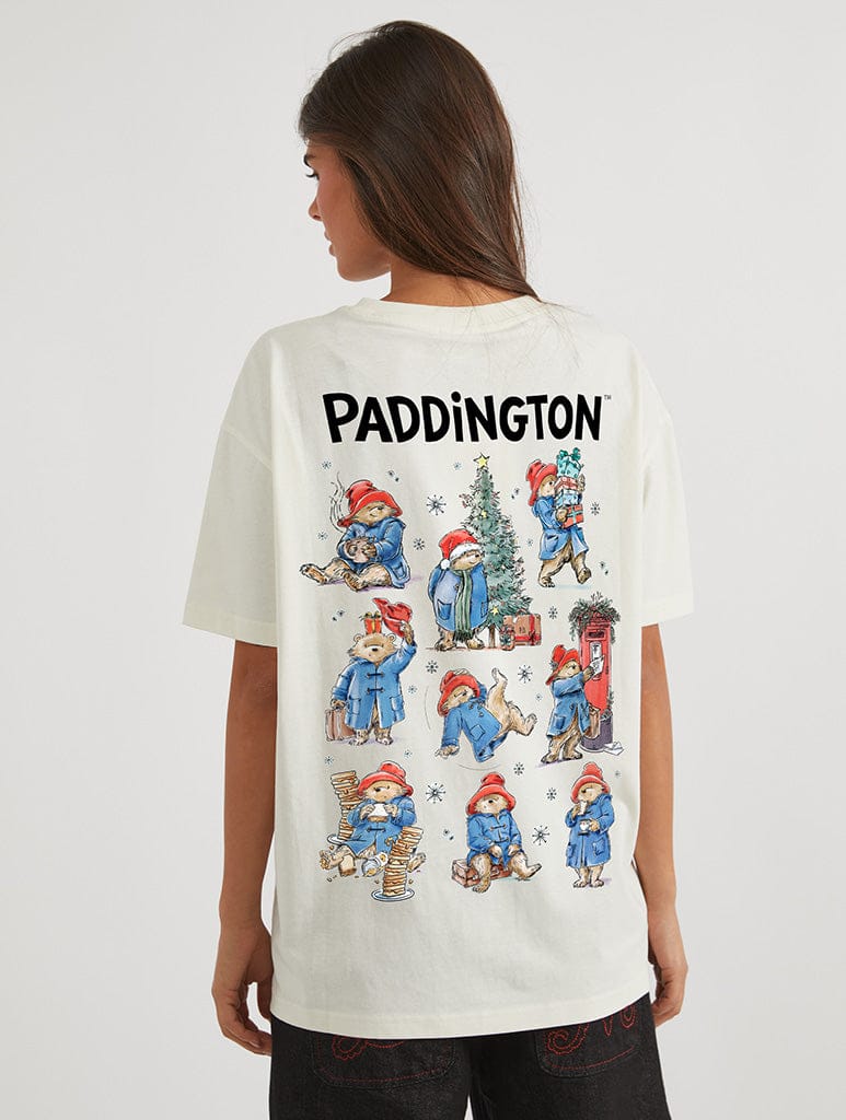 Paddington x Skinnydip Christmas In London T-Shirt In White - Image 1