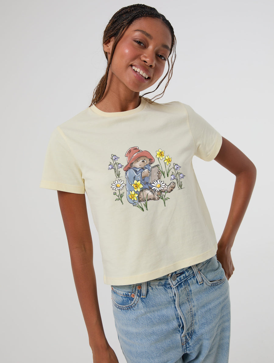 Paddington x Skinnydip Floral Baby T-Shirt In Butter Yellow - Image 1