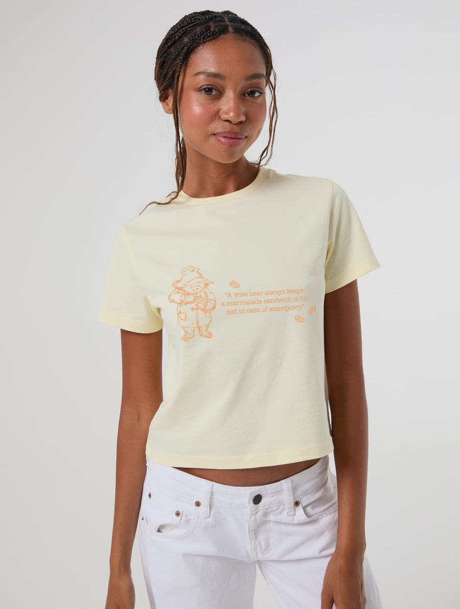 Paddington x Skinnydip Marmalade Baby T-Shirt In Butter Yellow - Image 1