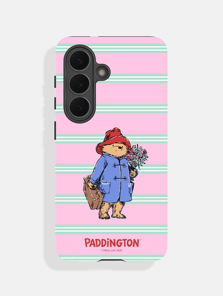 Paddington x Skinnydip Pink and Mint Stripe Ultra Protective Samsung Case - Image 1