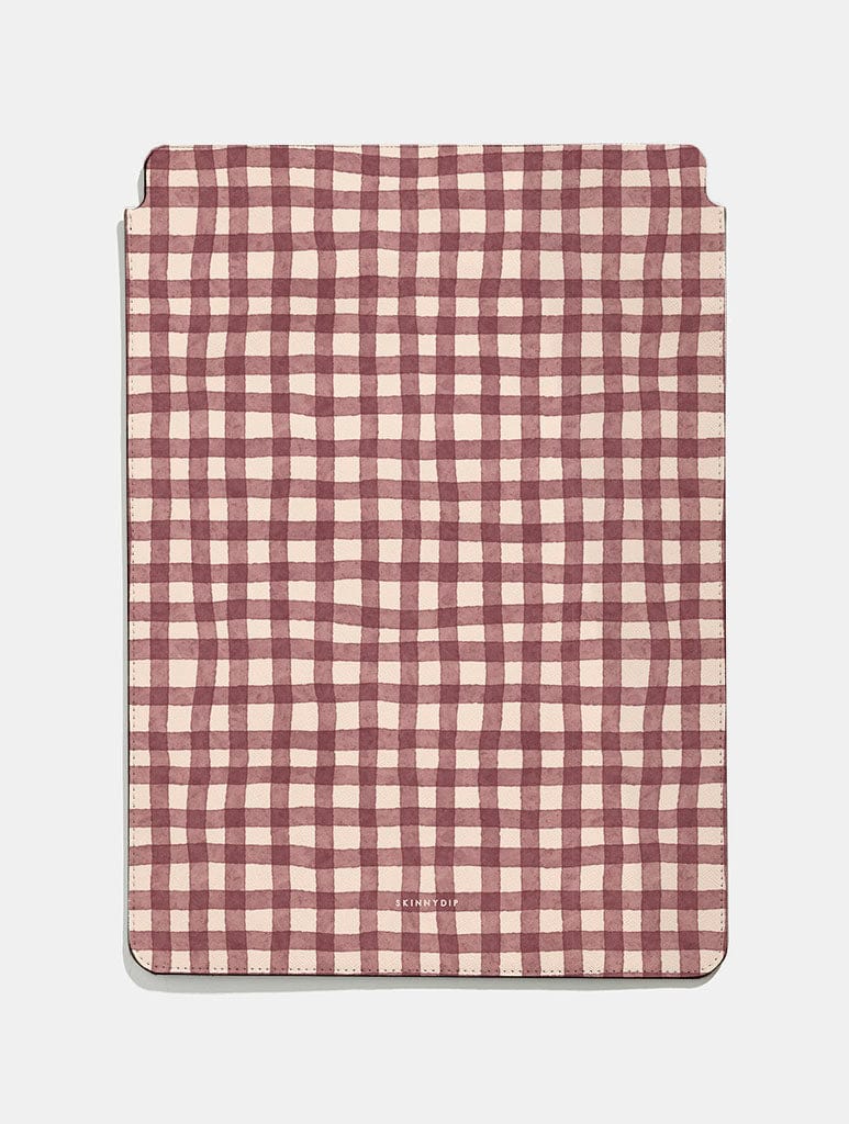 Painted Gingham Brown Tablet Sleeve - Image 1