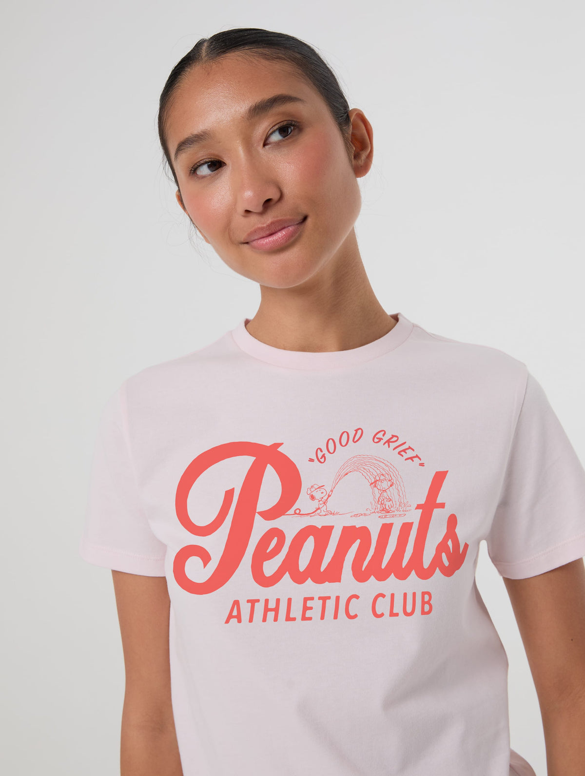 Peanuts x Skinnydip Athletic Club Baby T-Shirt In Pink - Image 2