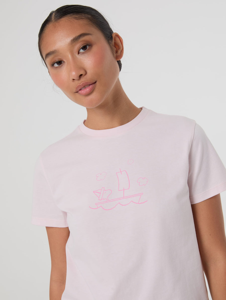 Peanuts x Skinnydip Sailing Team Baby T-Shirt In Pink