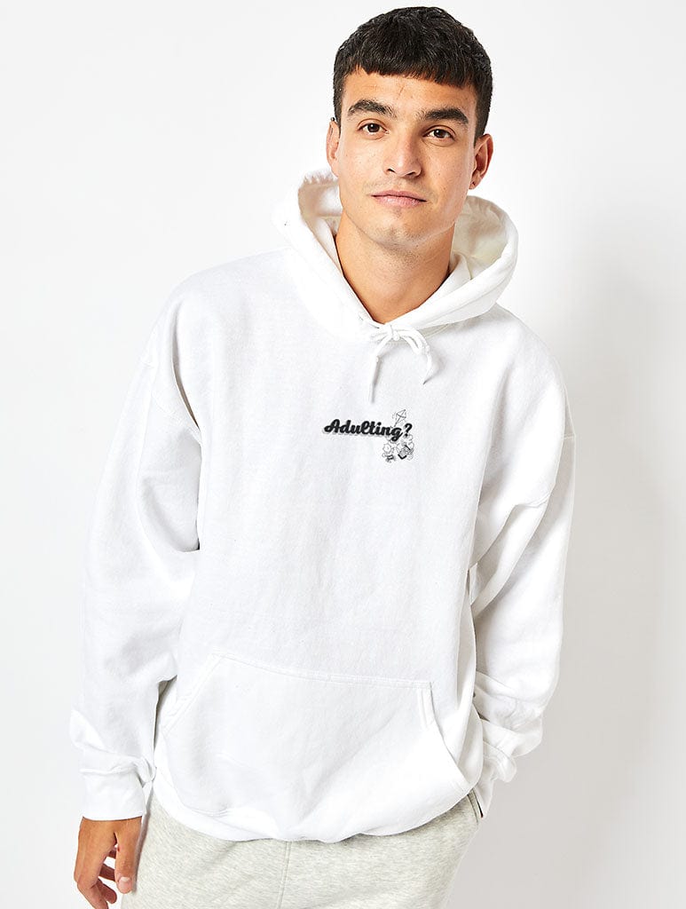 Peanuts x Skinnydip Snoopy Adulting Hoodie in Ecru - Image 4