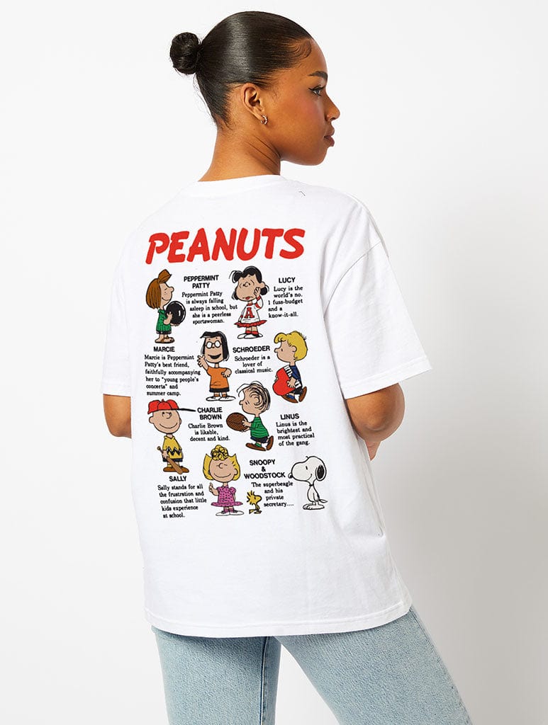 Peanuts x Skinnydip Snoopy Character T-Shirt in Ecru - Image 1