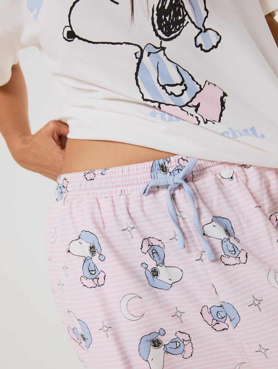 Peanuts x Skinnydip Snoopy Chill T-Shirt and Trouser Set with Eye Mask