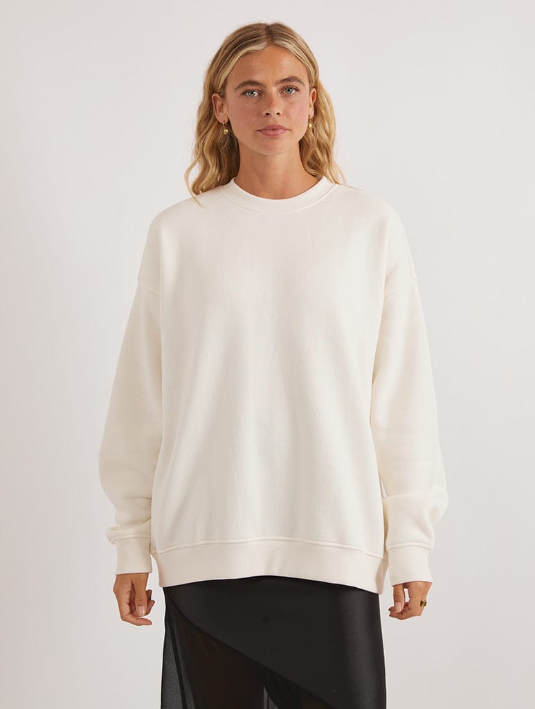 Peanuts x Skinnydip Snoopy Christmas Pattern Sweatshirt in Ecru