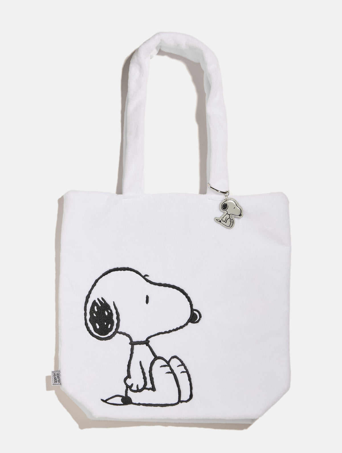 Peanuts x Skinnydip Snoopy Fluffy Tote Bag with Chrome Charm - Image 1