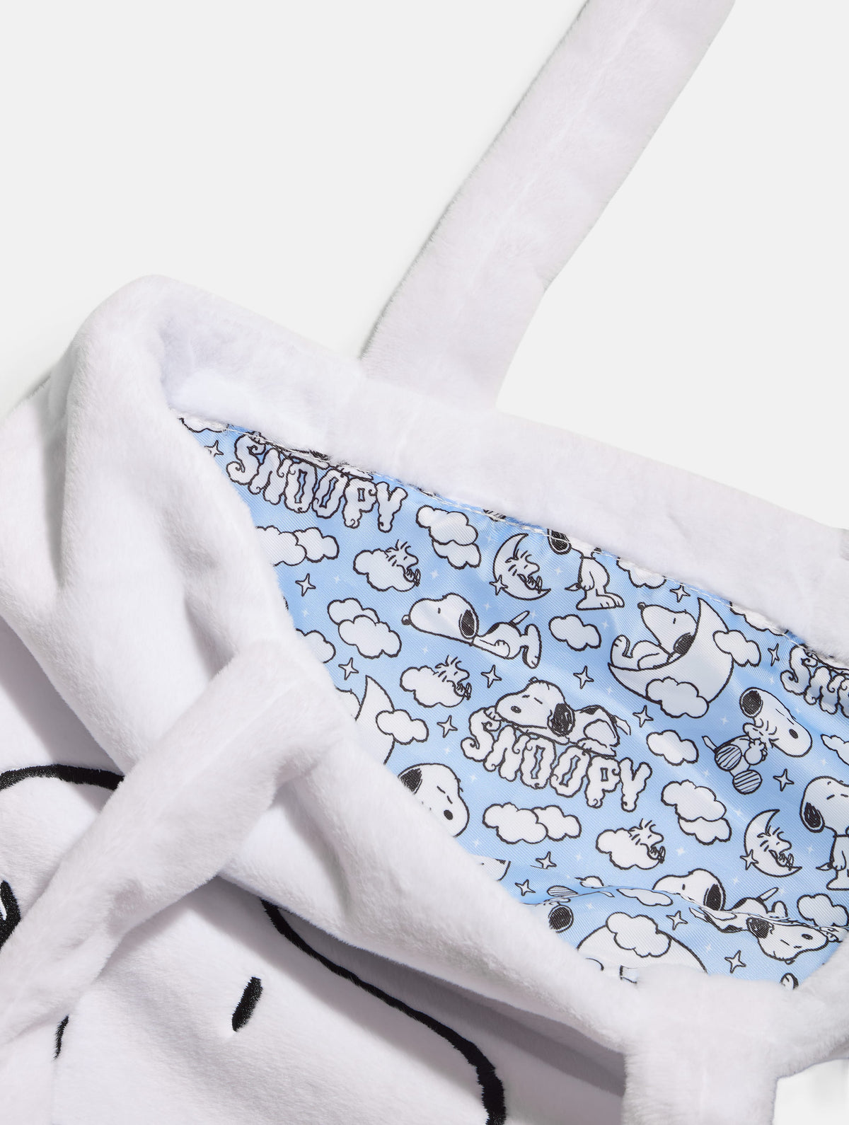 Peanuts x Skinnydip Snoopy Fluffy Tote Bag with Chrome Charm - Image 5