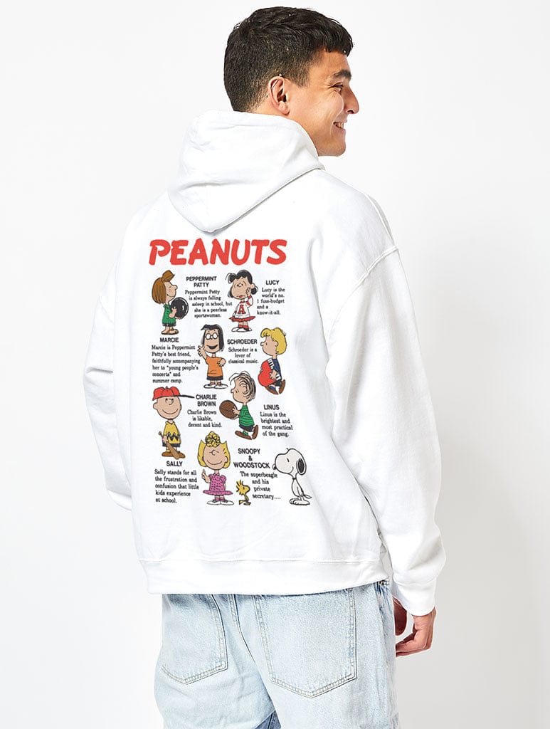 Peanuts x Skinnydip Snoopy Mixed Character Hoodie in Ecru - Image 1
