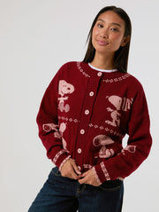Peanuts x Skinnydip Snoopy Winter Knitted Cardigan