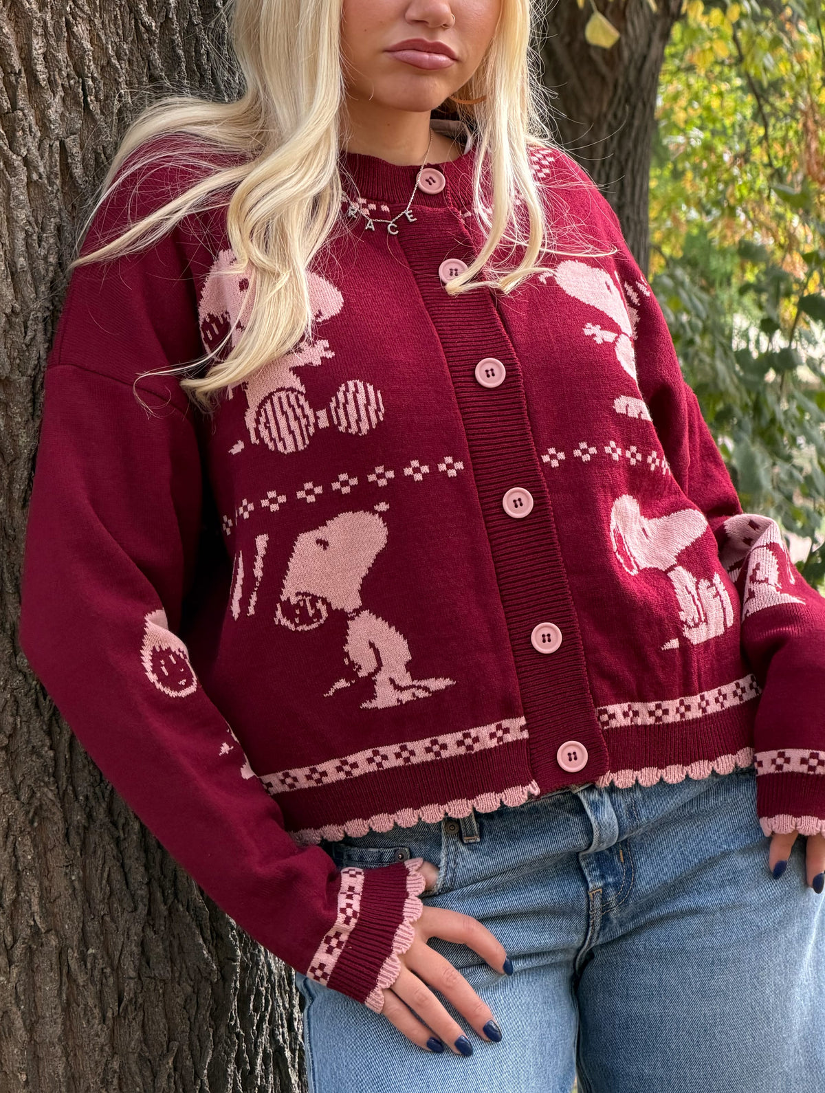 Peanuts x Skinnydip Snoopy Winter Knitted Cardigan - Image 3