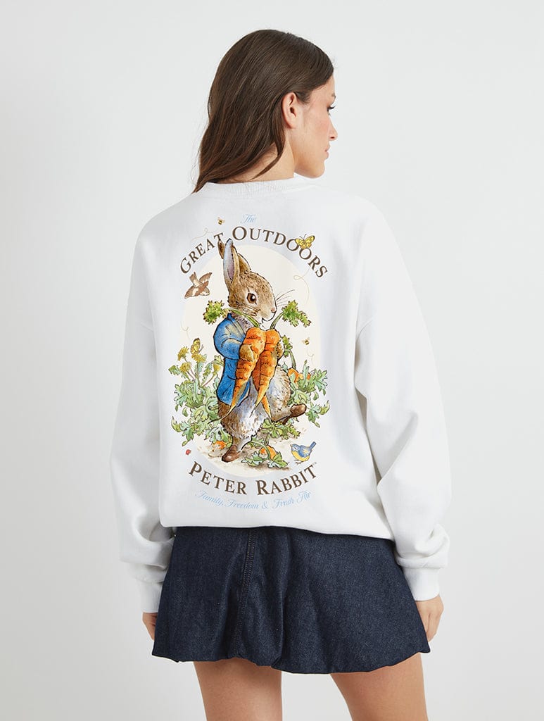 Peter Rabbit x Skinnydip Great Outdoors Sweatshirt in Ecru - Image 1