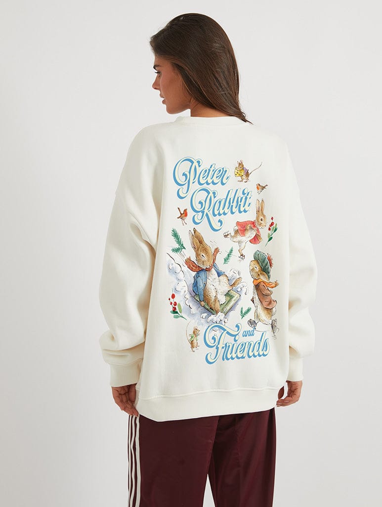 Peter Rabbit x Skinnydip Winter Adventure Sweatshirt In White - Image 1
