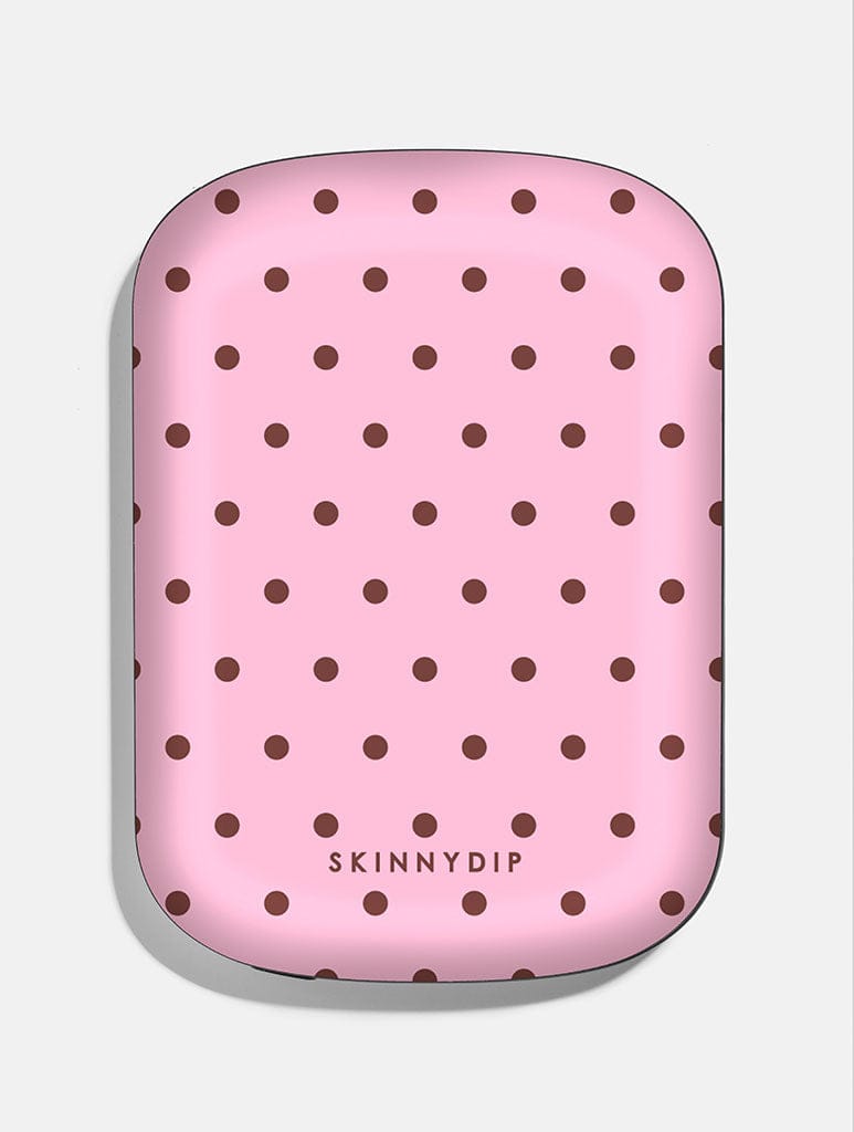 Pink and Brown Mini Dots Portable Magsafe Charger - Image 1