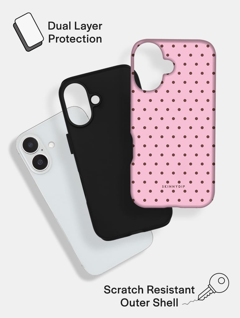 Pink and Brown Mini Dots Ultra Protective iPhone Case