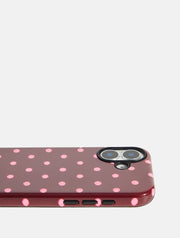 Pink and Brown Polka Dots Ultra Protective iPhone Case