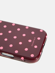 Pink and Brown Polka Dots Ultra Protective iPhone Case